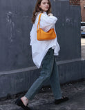 Luxury Togo Calfskin Leather Pillow Bag | Minimalist Slouchy Crossbody & Shoulder Bag | 2026 Designer Collection
