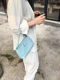 Woven Lambskin Leather Shoulder Bag | Handcrafted Vintage Crossbody Bag