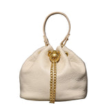 Handcrafted Top Grain Cowhide Leather Mini Bucket Bag | Women's Drawstring Chain Crossbody Purse