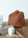 Premium Full Grain Pebbled Leather Makeup Bag With Minimalist Designer Travel Toiletry Bag For Women