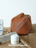 Premium Full Grain Pebbled Leather Makeup Bag With Minimalist Designer Travel Toiletry Bag For Women