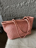 Handwoven Basket Tote Bag | Vegetable-Tanned Italian Cowhide Hand-Carry Bag | Minimalist Summer Commuter Style