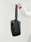 Textured Full Grain Cowhide Leather Boston Bag | Women's Shoulder & Crossbody Bag