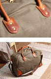 Waxed Canvas Leather Travel Duffle Bag | Men's Vintage Weekender & Overnight Bag