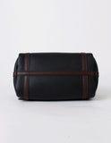 Full Grain Leather Pillow Boston Bag – Pebbled Cowhide & Suede Shoulder Bag | Gold Hardware, Top Handle & Crossbody Strap