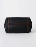 Full Grain Leather Pillow Boston Bag – Pebbled Cowhide & Suede Shoulder Bag | Gold Hardware, Top Handle & Crossbody Strap