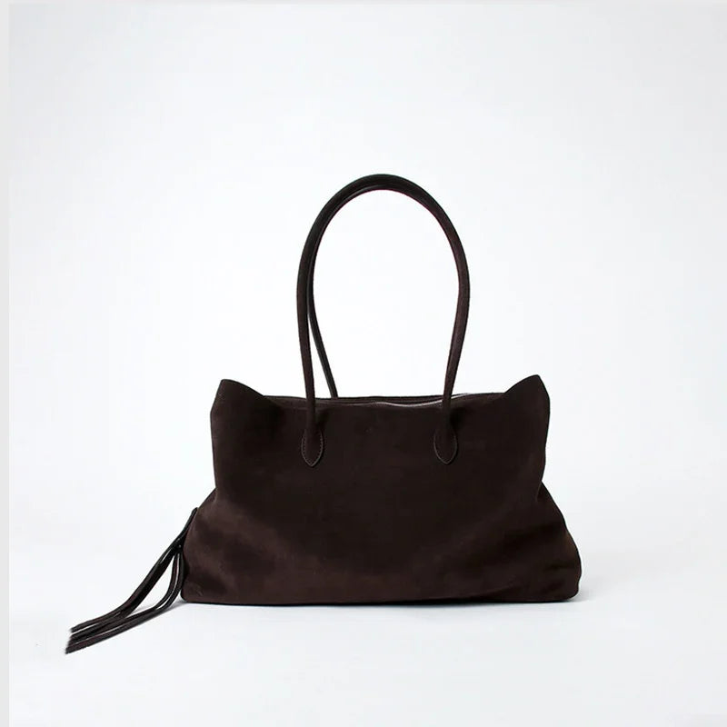 Luxury Cowhide Leather Tote Bag for Women — Handcrafted Large Shoulder Work Satchel with Laptop Compartment | Office, Travel & Everyday Carry