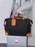 Handmade nylon cowhide tote bag interior organisation – zip pocket and laptop compartment