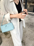 Woven Lambskin Leather Shoulder Bag | Handcrafted Vintage Crossbody Bag