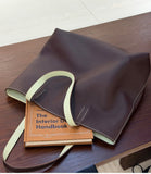 Reversible Full Grain Togo Leather Tote Bag | Two-Tone Everyday Carry Bag