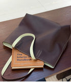 Reversible Full Grain Togo Leather Tote Bag | Two-Tone Everyday Carry Bag