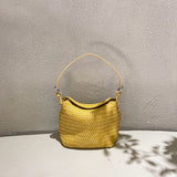 Handwoven Full Grain Leather Hobo Bag | Vintage Basketweave Shoulder & Crossbody Bag