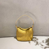 Handwoven Full Grain Leather Hobo Bag | Vintage Basketweave Shoulder & Crossbody Bag