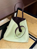 Reversible Full Grain Togo Leather Tote Bag | Two-Tone Everyday Carry Bag