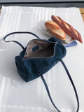 Suede Baguette Bag for Women | Matte Cowhide Leather Shoulder & Hand Bag | Versatile Commuter Purse in Two Colors