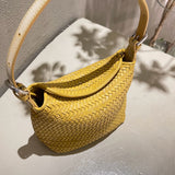 Handwoven Full Grain Leather Hobo Bag | Vintage Basketweave Shoulder & Crossbody Bag