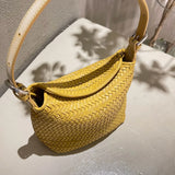 Handwoven Full Grain Leather Hobo Bag | Vintage Basketweave Shoulder & Crossbody Bag