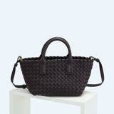 Handwoven Italian Lambskin Tote Bag, Luxury Intrecciato Leather Shoulder Bag with Matching Pouch, Three Sizes