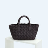 Handwoven Italian Lambskin Tote Bag, Luxury Intrecciato Leather Shoulder Bag with Matching Pouch, Three Sizes