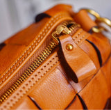 Handwoven Full Grain Leather Crossbody Bag | Vintage Women's Shoulder Bag