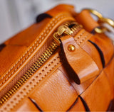 Handwoven Full Grain Leather Crossbody Bag | Vintage Women's Shoulder Bag