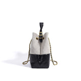 Quilted Lambskin and Suede Leather Chain Tote Bag | Women's Vintage Two-Tone Shoulder & Crossbody Bag