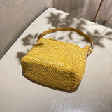 Handwoven Full Grain Leather Hobo Bag | Vintage Basketweave Shoulder & Crossbody Bag
