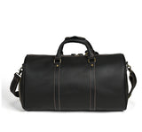 Handmade Full Grain Leather Duffle Bag – Vegetable-Tanned Cowhide Holdall | Brass Hardware, YKK Zippers & Padded Shoulder Strap