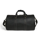 Handmade Full Grain Leather Duffle Bag – Vegetable-Tanned Cowhide Holdall | Brass Hardware, YKK Zippers & Padded Shoulder Strap