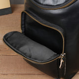 Men's Crazy Horse Leather Vintage Sling Bag — Handmade 3-Way Carry Chest / Shoulder / Backpack