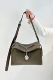 Textured Full Grain Cowhide Leather Boston Bag | Women's Shoulder & Crossbody Bag