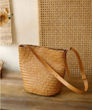 Handwoven Full-Grain Leather Bucket Bag – Two Sizes | Vegetable-Tanned Leather Shoulder Bag, 19 Colours, Hydrophobic Finish