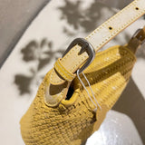Handwoven Full Grain Leather Hobo Bag | Vintage Basketweave Shoulder & Crossbody Bag