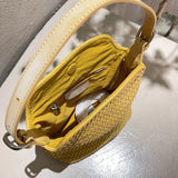 Handwoven Full Grain Leather Hobo Bag | Vintage Basketweave Shoulder & Crossbody Bag
