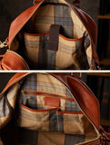 Vegetable Tanned Italian Full Grain Leather Travel Bag | Handcrafted Vintage Minimalist Business Duffel & Shoulder Bag