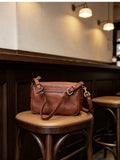 Vintage Distressed Leather Saddle Bag | Unisex Crossbody Shoulder Bag | Full Grain Cowhide Handbag
