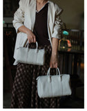 Handmade Top Grain Cowhide Leather Boston Bag | Crossbody & Satchel