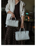 Handmade Top Grain Cowhide Leather Boston Bag | Crossbody & Satchel