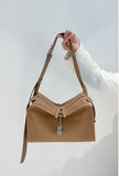 Textured Full Grain Cowhide Leather Boston Bag | Women's Shoulder & Crossbody Bag
