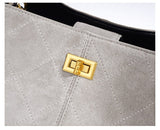 Quilted Lambskin and Suede Leather Chain Tote Bag | Women's Vintage Two-Tone Shoulder & Crossbody Bag