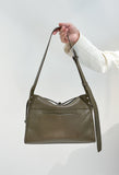 Textured Full Grain Cowhide Leather Boston Bag | Women's Shoulder & Crossbody Bag