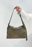 Textured Full Grain Cowhide Leather Boston Bag | Women's Shoulder & Crossbody Bag