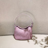 Handwoven Full Grain Leather Hobo Bag | Vintage Basketweave Shoulder & Crossbody Bag