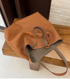 Reversible Full Grain Togo Leather Tote Bag | Two-Tone Everyday Carry Bag
