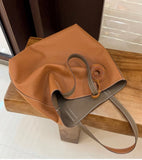 Reversible Full Grain Togo Leather Tote Bag | Two-Tone Everyday Carry Bag