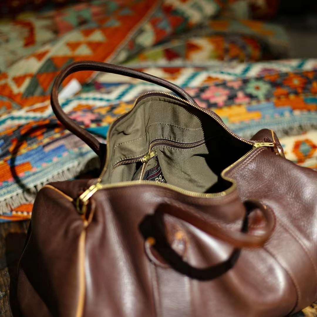 17 inch Hunter Black Brown Leather Weekend Bag, Women Leather Duffle Bag, Mens Travel Bag, Carry-On Bag, Leather Luggage, Leather Gym Bag - Alexel Crafts