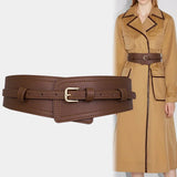Wide Cowhide Leather Waist Belt | Handmade Women's Cinch Belt for Dresses, Coats & Sweaters