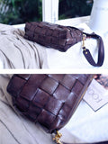 Handwoven Full Grain Leather Crossbody Bag | Vintage Women's Shoulder Bag