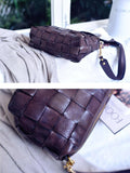 Handwoven Full Grain Leather Crossbody Bag | Vintage Women's Shoulder Bag