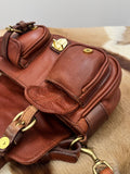 Vintage Distressed Leather Saddle Bag | Unisex Crossbody Shoulder Bag | Full Grain Cowhide Handbag